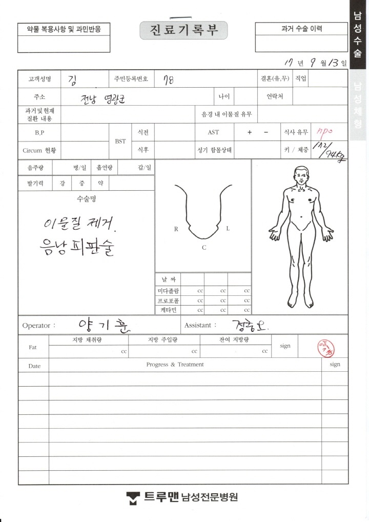 지방에 거주하는 자로서 바세린 제거수술을 오래동안 해오고 경험이 많다는 비뇨기과를  찾아 