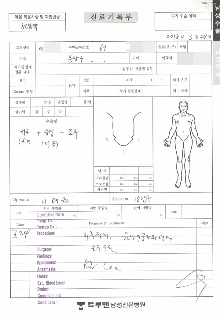 귀두 + 음경 + 조루 수술 선택